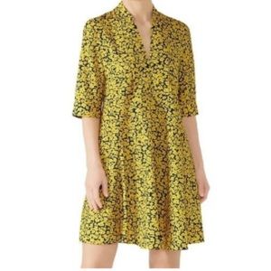 Derek Lam Yellow and Black Floral Dress